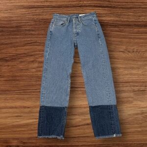 Rag & Bone Maya High Rise Ankle Slim Jeans Two Tone Denim Size 24